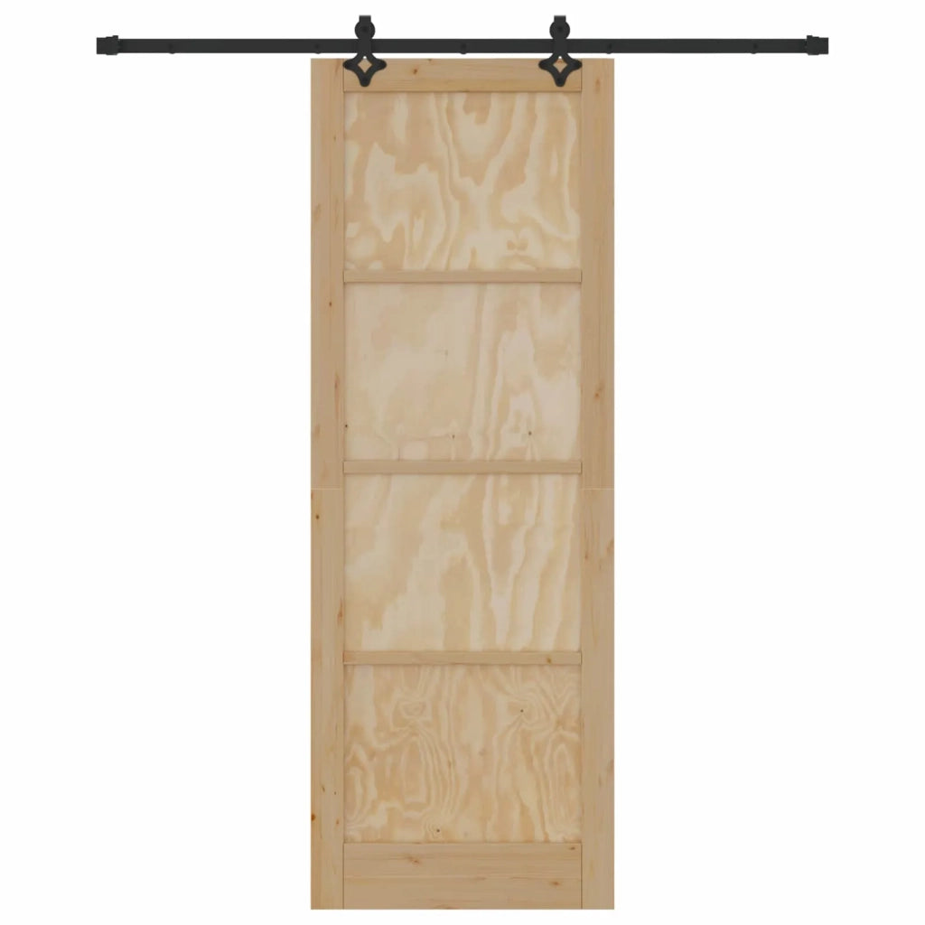 Porta scorrevole Naturale e Nero 83 x 232 cm 3445517