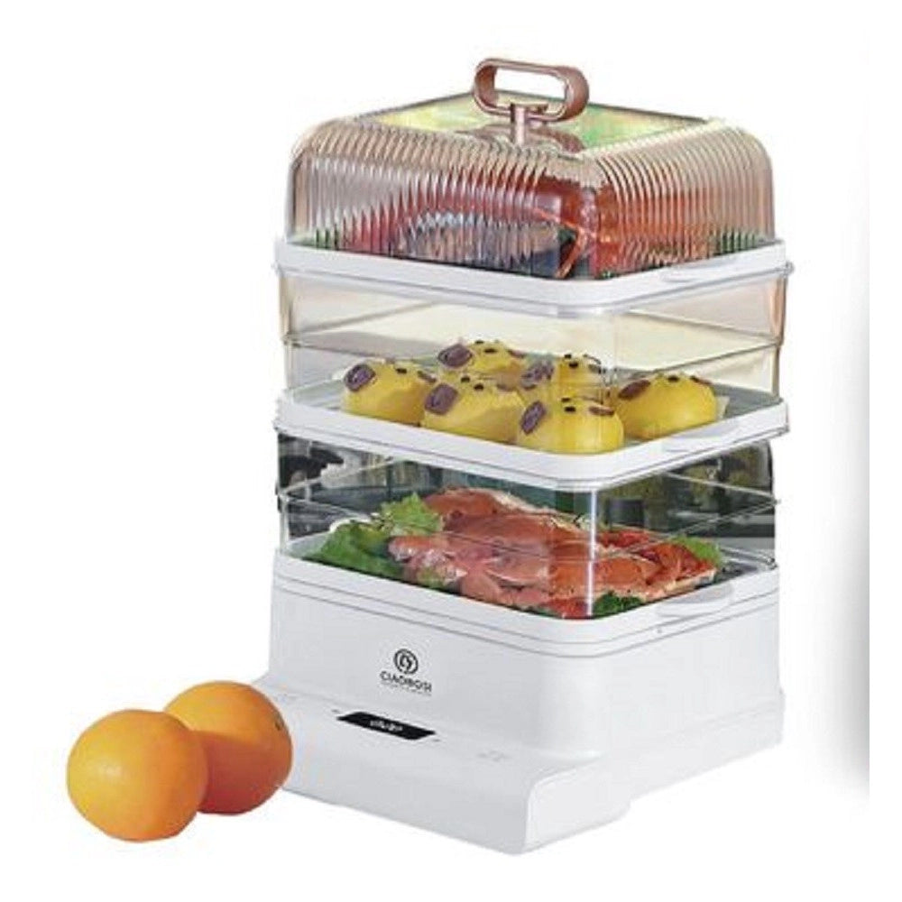 Trade Shop - Vaporiera Elettrica Multifunzionale Cuoci Vivande 800w Timer Automatico Tx-8440 -