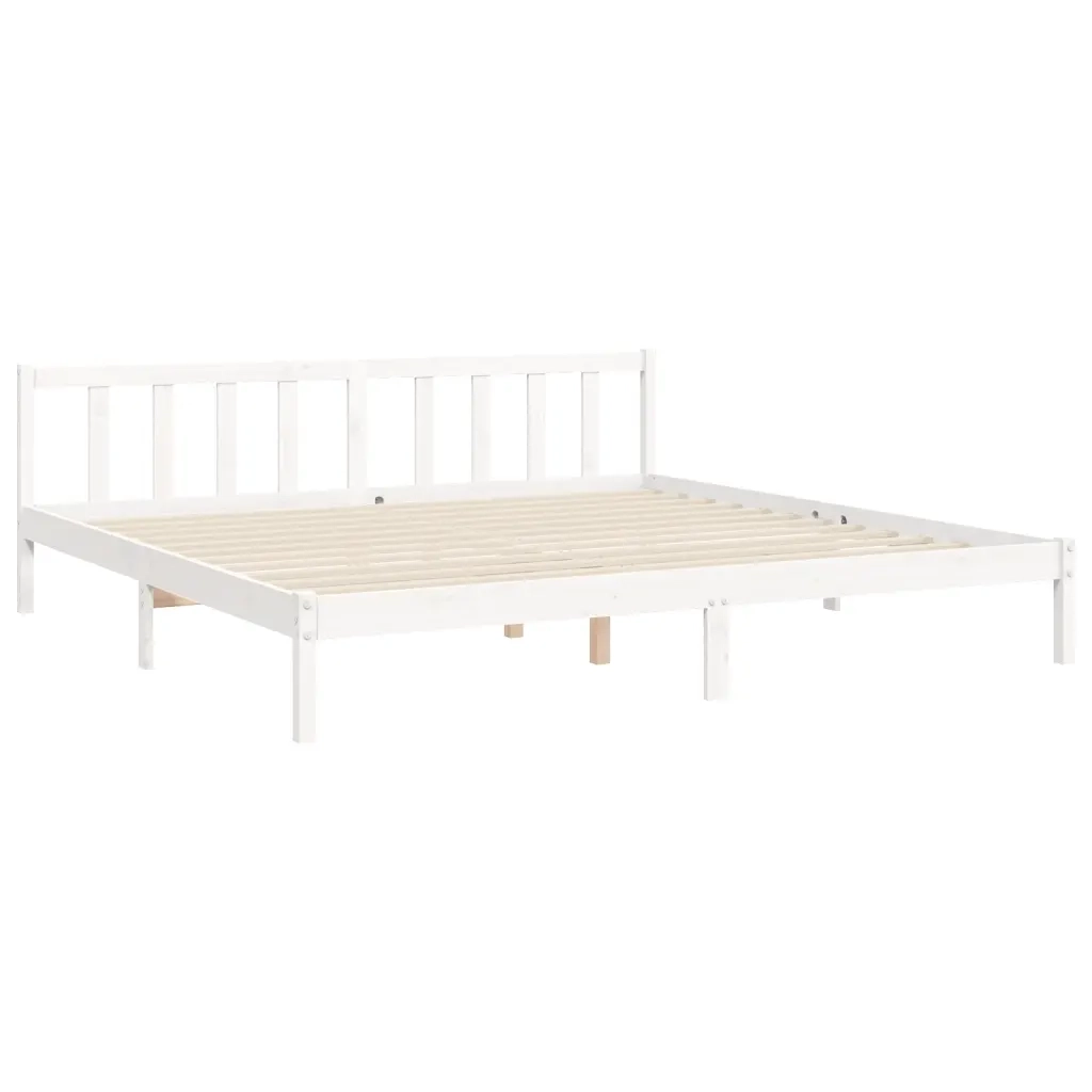 Giroletto senza Materasso Bianco 200x200 cm Legno Massello Pino 3192967