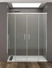 Porta doccia scorrevole 2+2 THALASSA (BASIC) 140 cm Profilo Cromo vetro trasparente