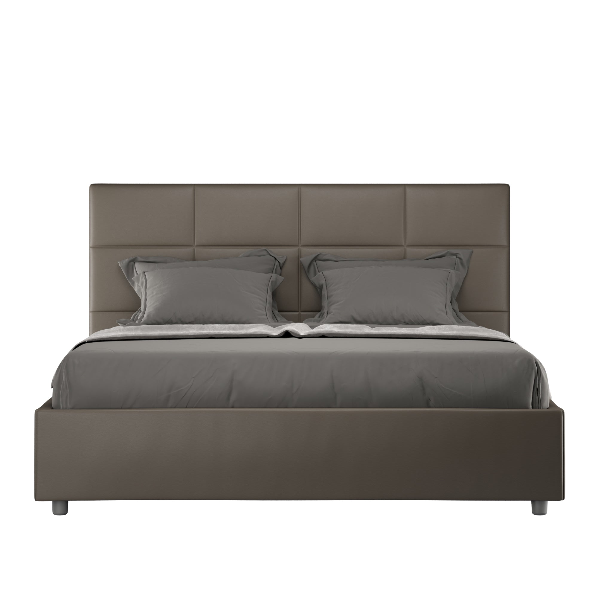 Letto Matrimoniale 160x190 cm con Rete Mika Cappuccino