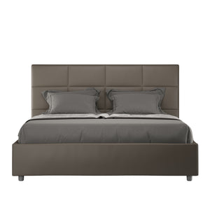 Letto Matrimoniale 160x190 cm con Rete Mika Cappuccino