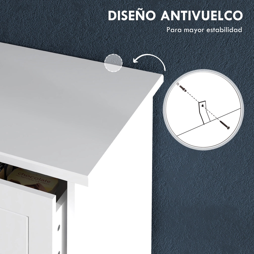 Cassettiera con 5 cassetti ¨C Xylo ¨C bianco moderno 74x40x91 cm