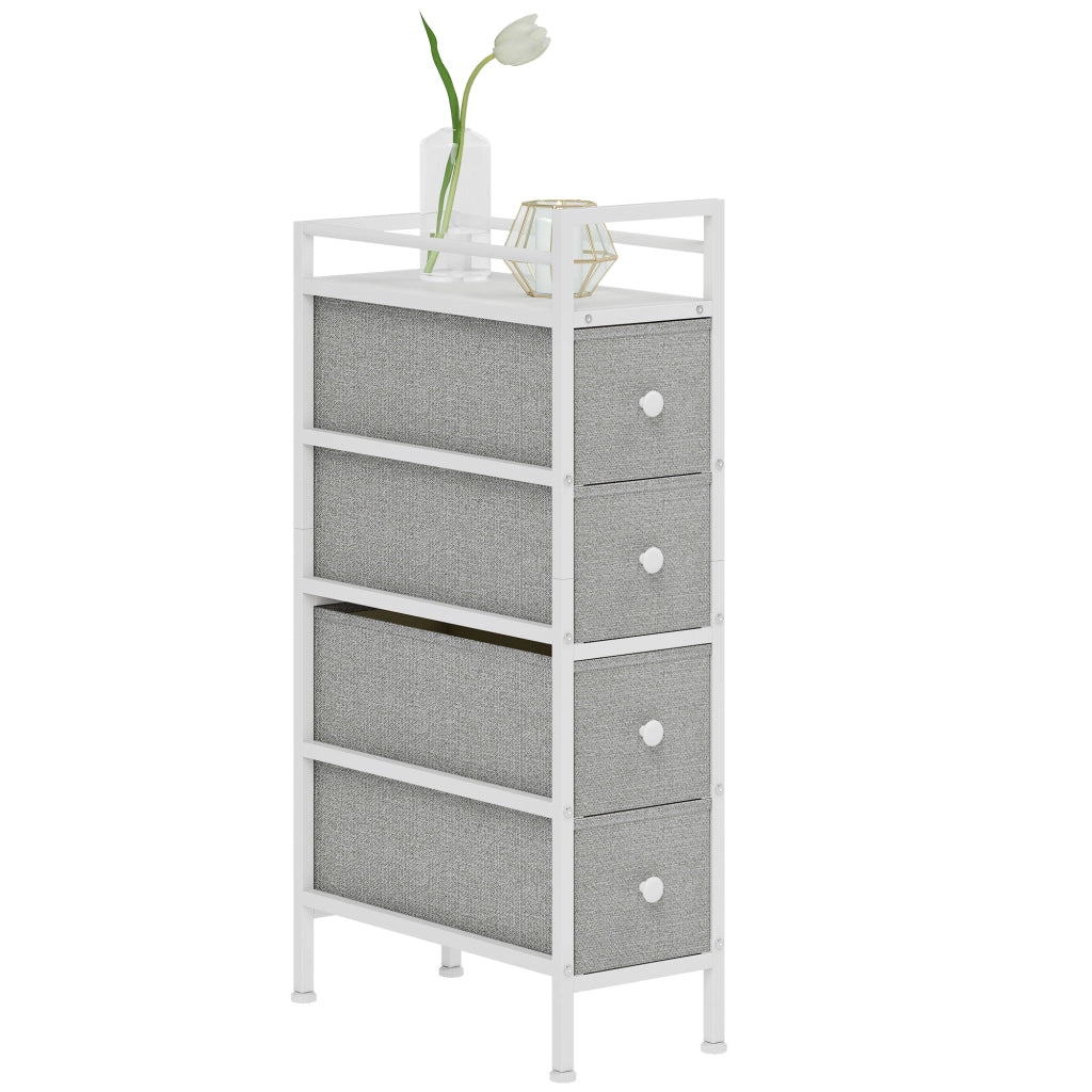 Cassettiera con 4 Cassetti Tessuto Grigio ¨C Minimal ¨C 60x40x80 cm