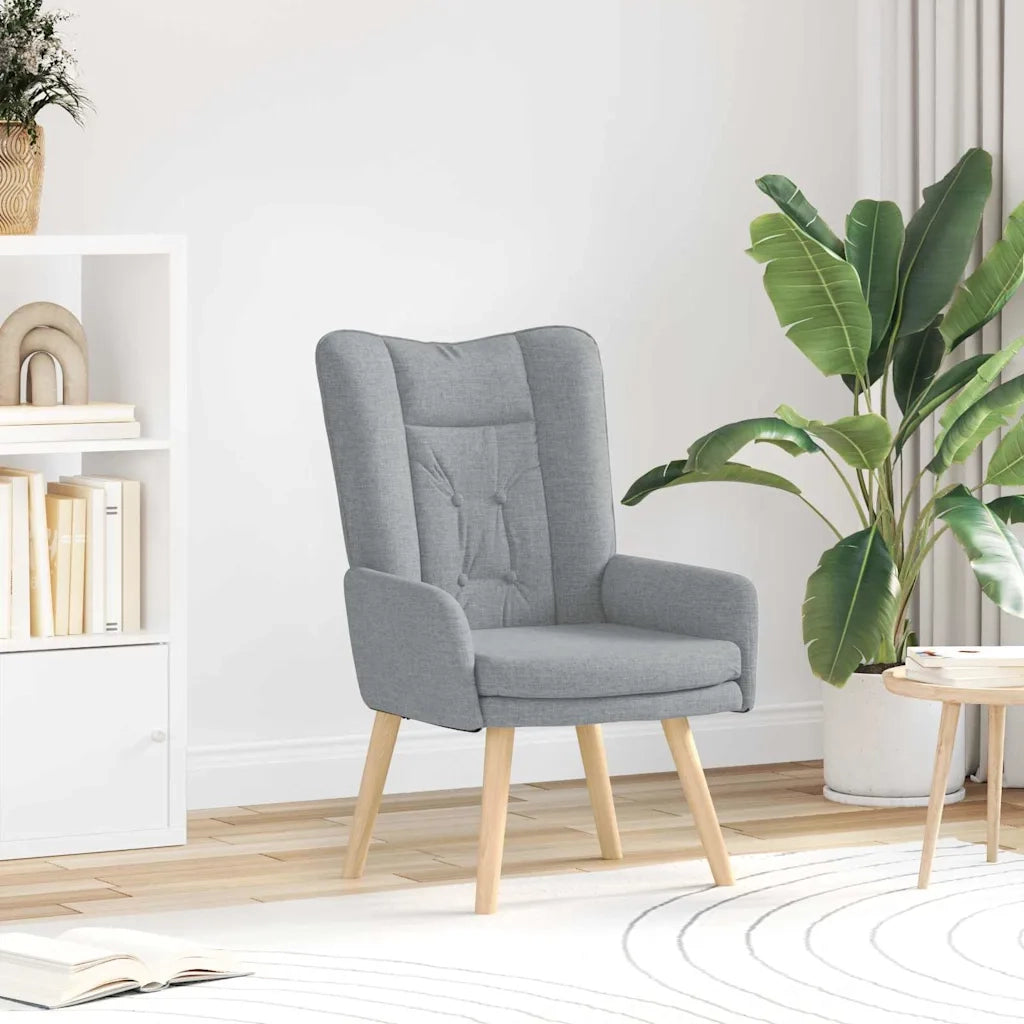 Poltrona | Sedia Relax Grigio chiaro 63 x 67 x 94 cm Tessuto e compensato