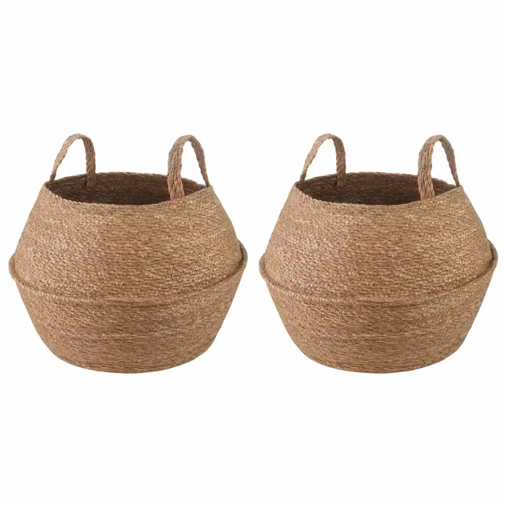 Vaso da fiori con manici 2 pcs Naturale Ø 32 x 32 cm