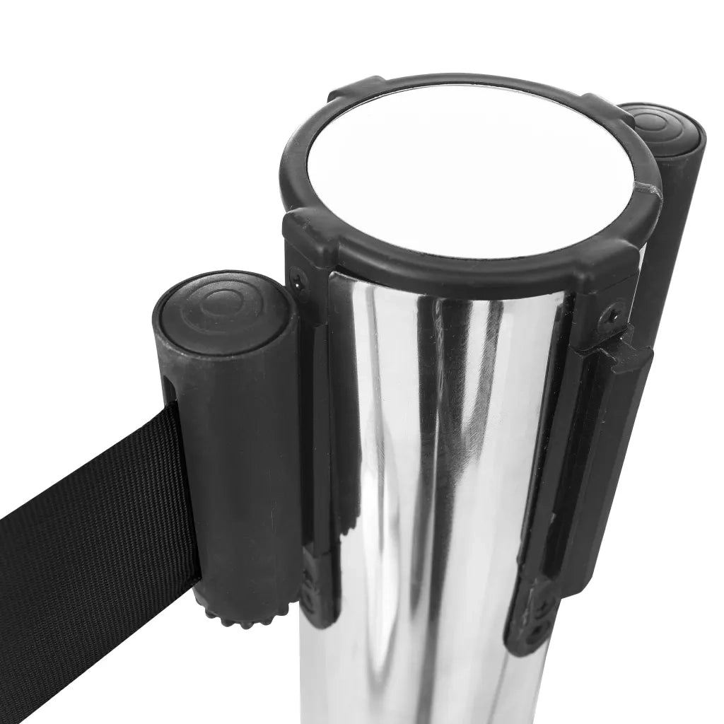 Barriera a Nastro Retrattile 200 cm Nero cod mxl 72543