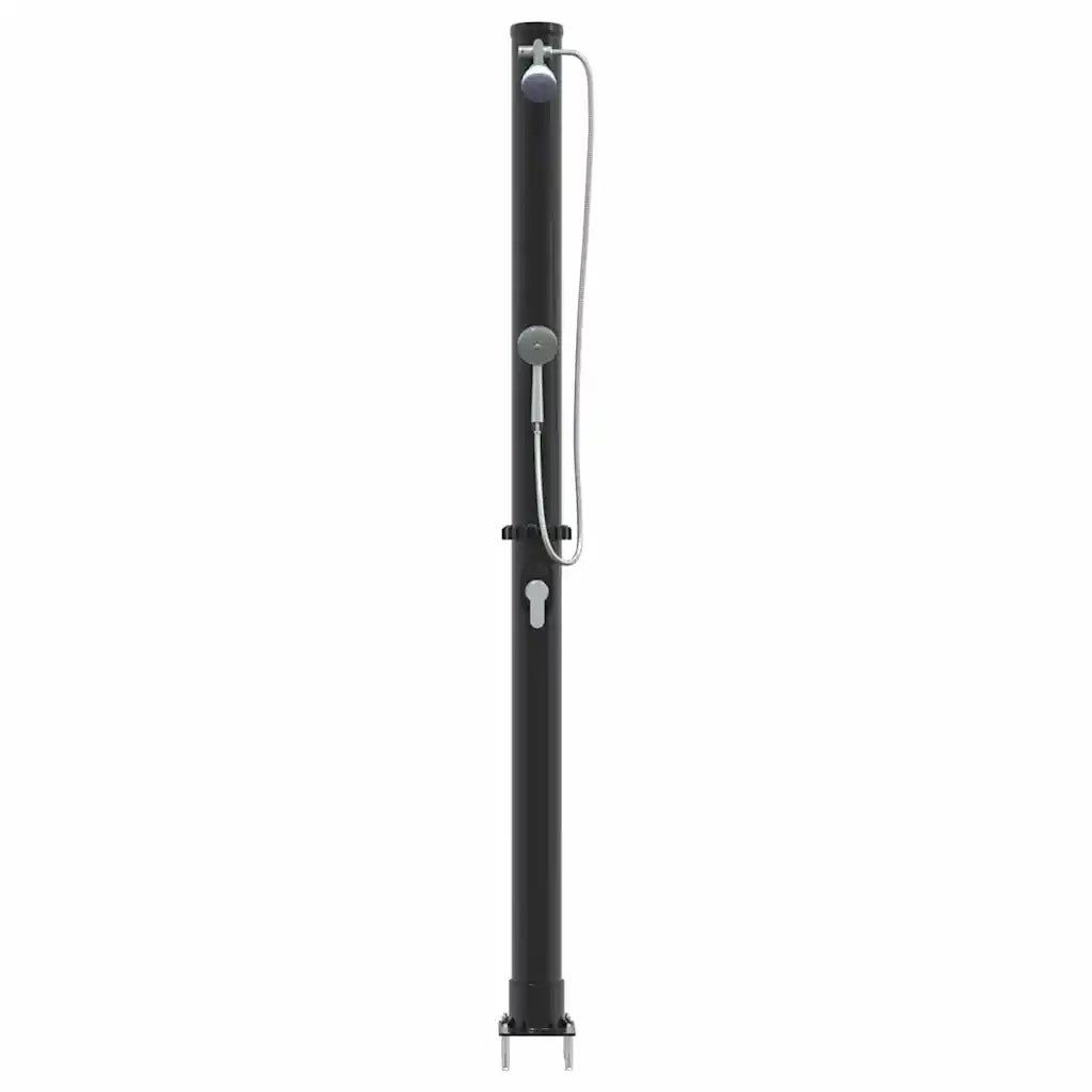 Doccia Solare da Esterno Nero 217 cm PVC e Alluminio CFW5110682
