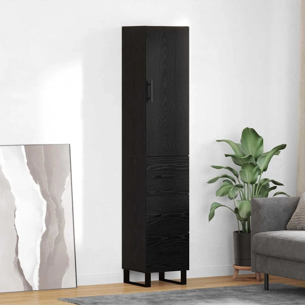 Credenza Rovere Nero 34,5 x 34 x 180 cm Legno multistrato 3416155