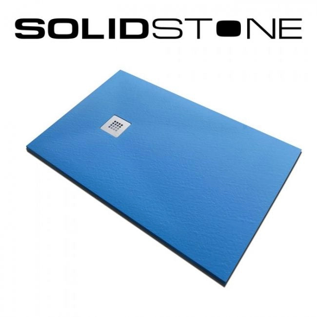 Piatto doccia in pietra SOLIDSTONE alto 2,8 cm - Blu Amalfi RAL 5012 - Misura: 70x90 x 2,8h 