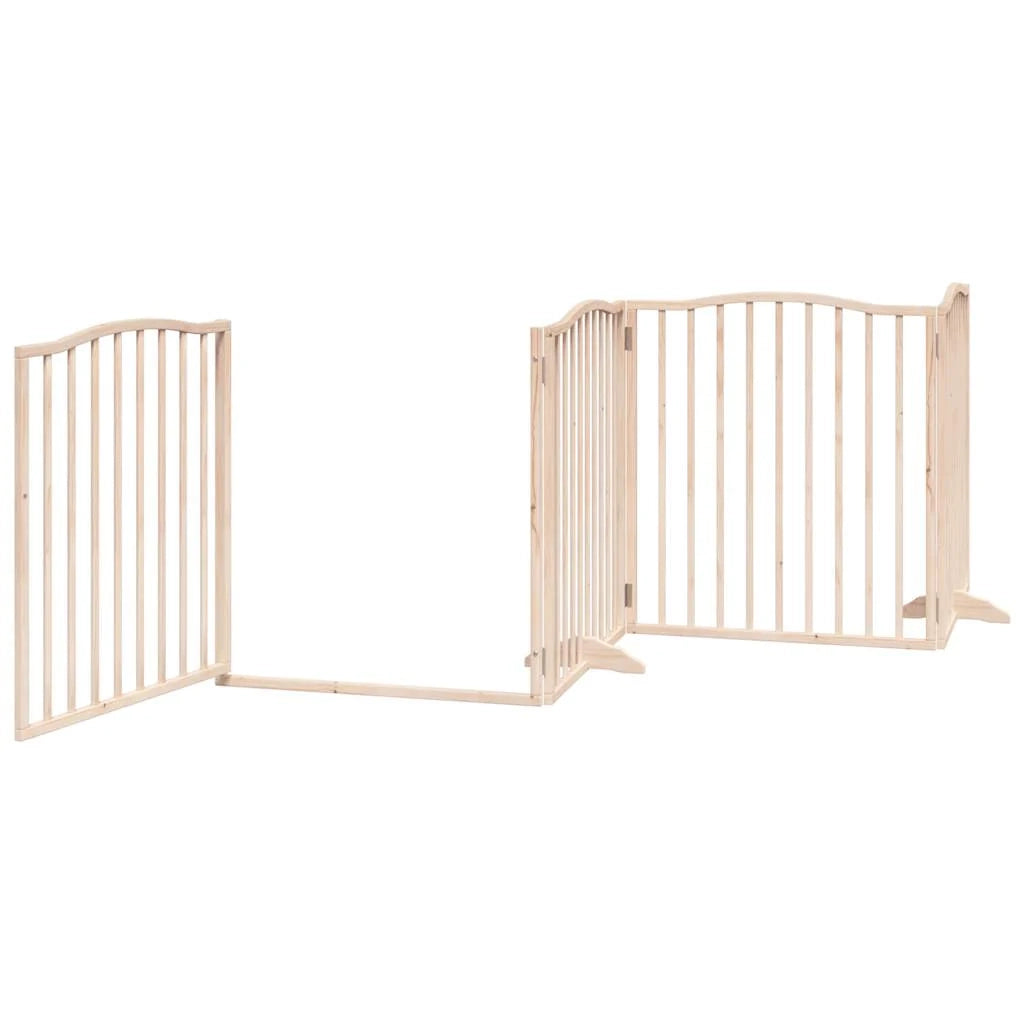 Cancelletto di sicurezza per cani porta pieghevole 8 pannelli legno di pioppo marrone 02_0023240