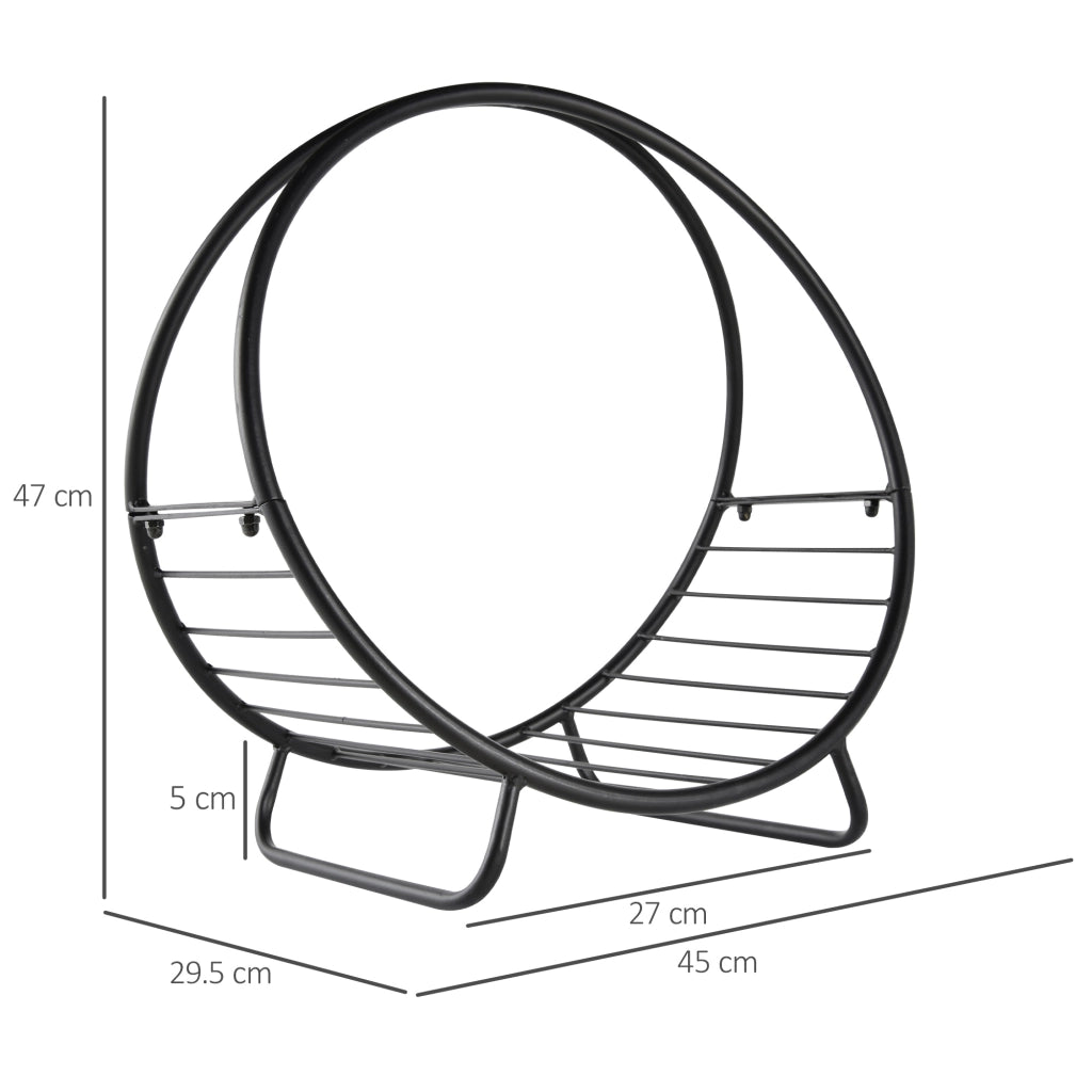 Cestino Porta Legna in Metallo ¨C zephmum ¨C Nero 45x29.5x47cm