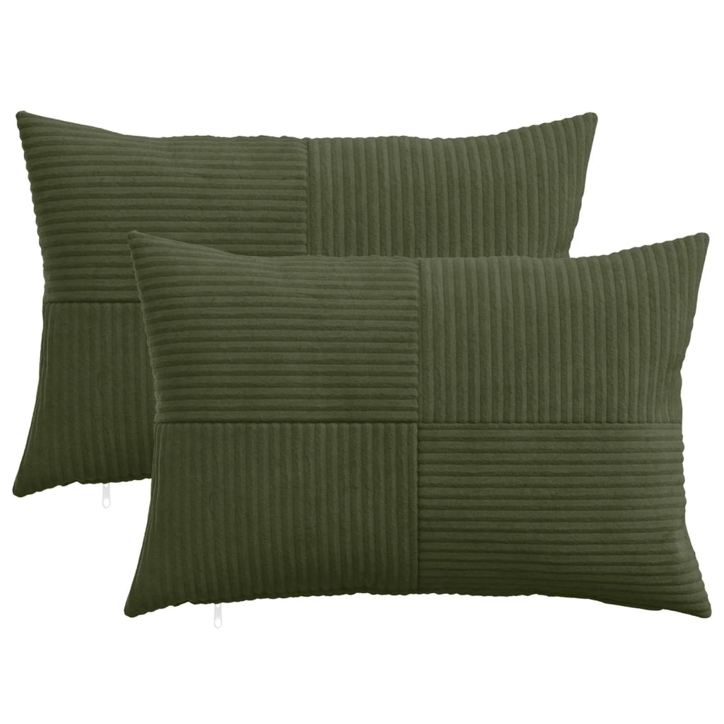 Federa 2 pcs ALMELO Verde 50 x 75 cm corduroy 915129
