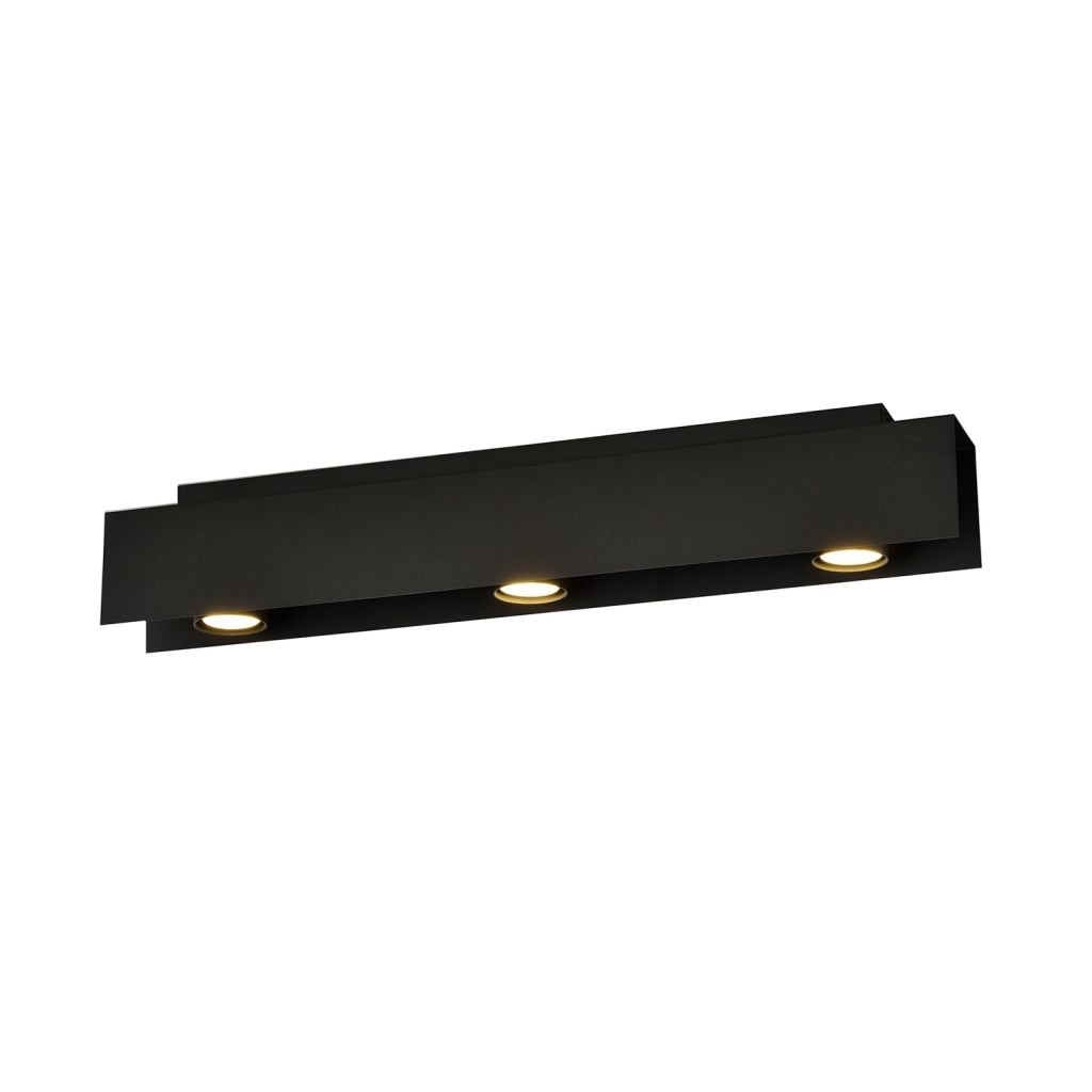Plafoniera Moderna 3 Luci Persico In Acciaio Nero
