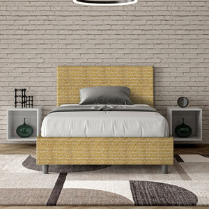 Letto 1 Piazza e Mezzo 120x200 cm con Rete e Contenitore Adele Aragona 3 Giallo