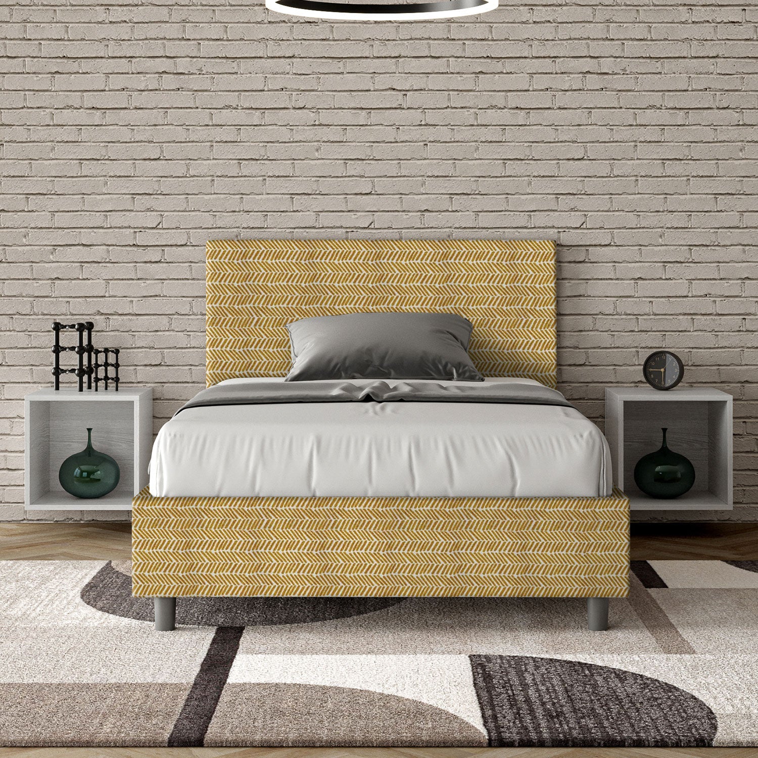 Letto 1 Piazza e Mezzo 120x200 cm Senza Rete Adele Aragona 3 Giallo