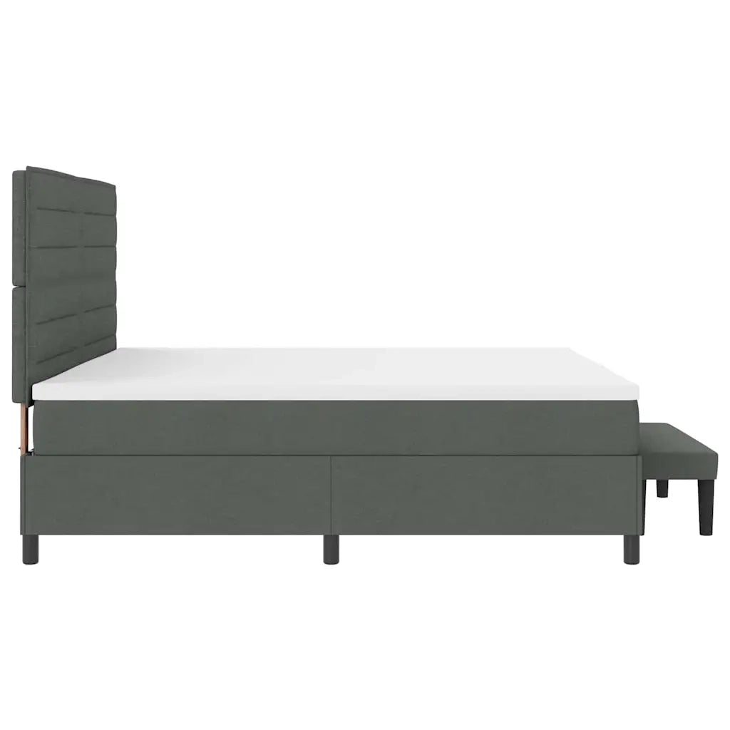 Letto a molle con materasso Grigio scuro 200 x 200 cm Tessuto 3344017
