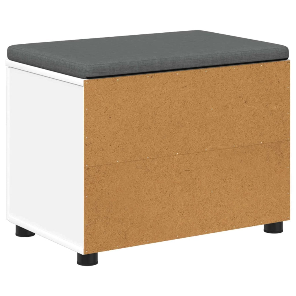 Panca per ingresso con cuscino con porta Bianco 80 x 38 x 46 cm 891504