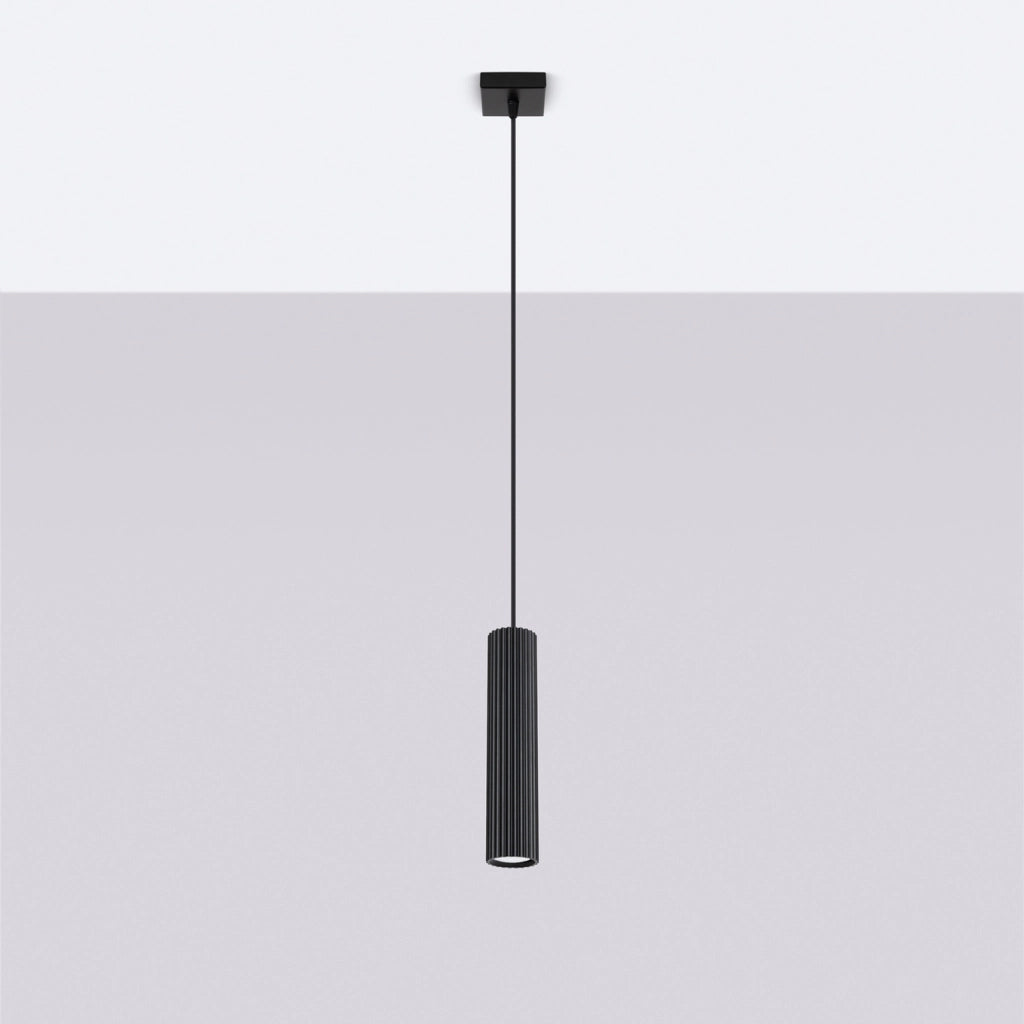 Lampada a sospensione GRAVIO in alluminio tubo nero GU10