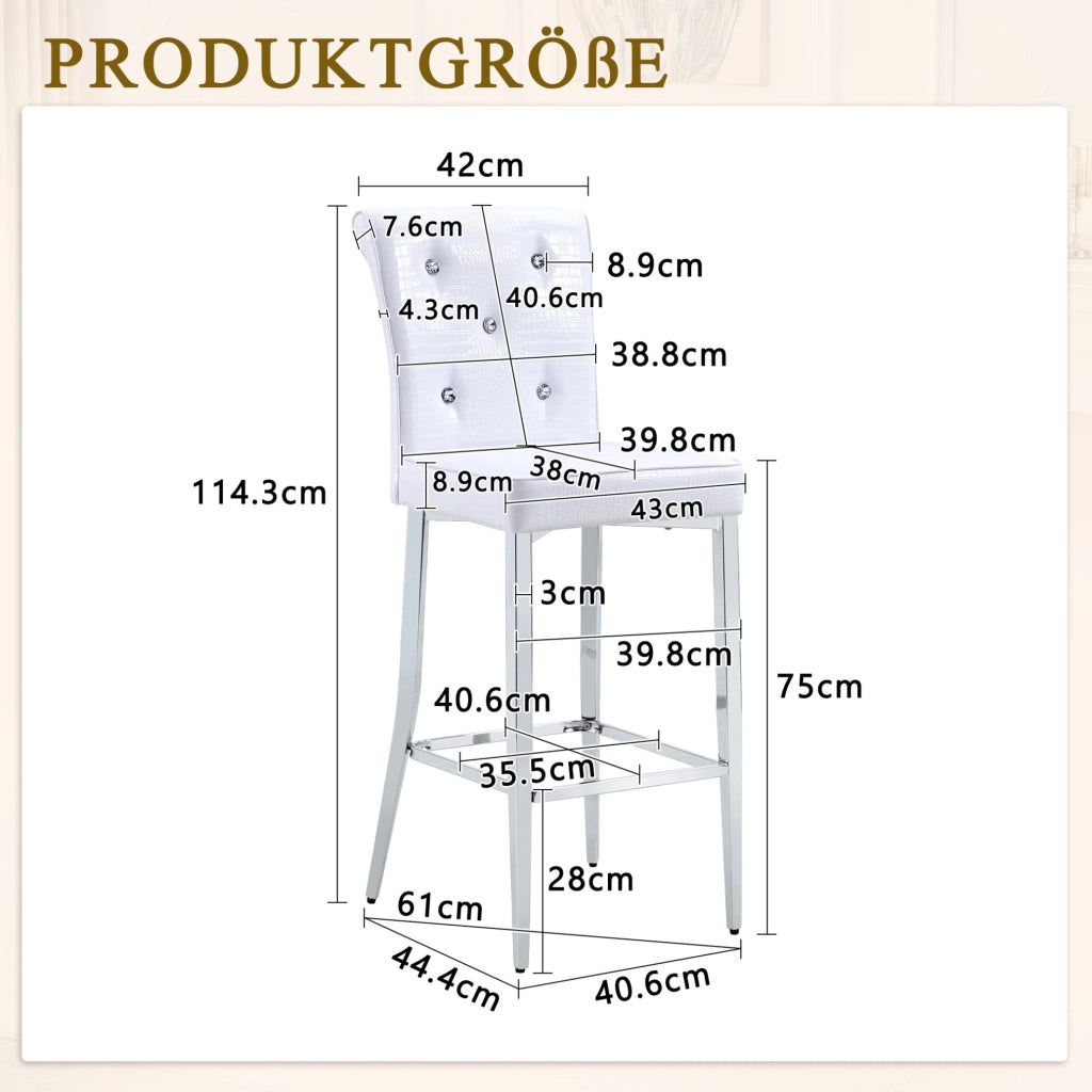 SGABELLO DA BAR Set da 2 pezzi in PVC