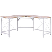 Scrivania Angolare Moderna in Rovere con Struttura in Acciaio ¨C Zephmum ¨C 150x150x76 cm