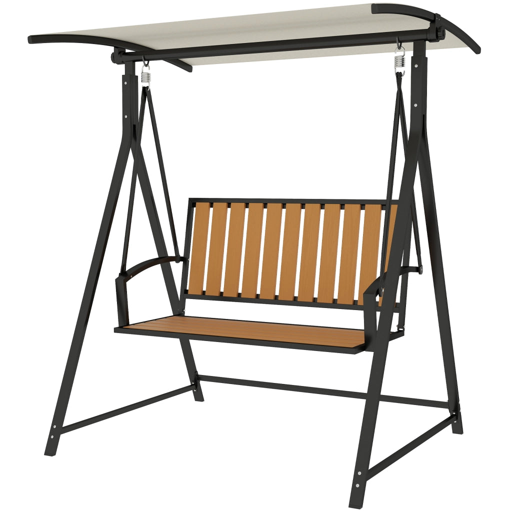 Altalena da giardino con tettoia regolabile, 2 posti ¨C zephmum ¨C nero, polyrattan, 142x112x162cm