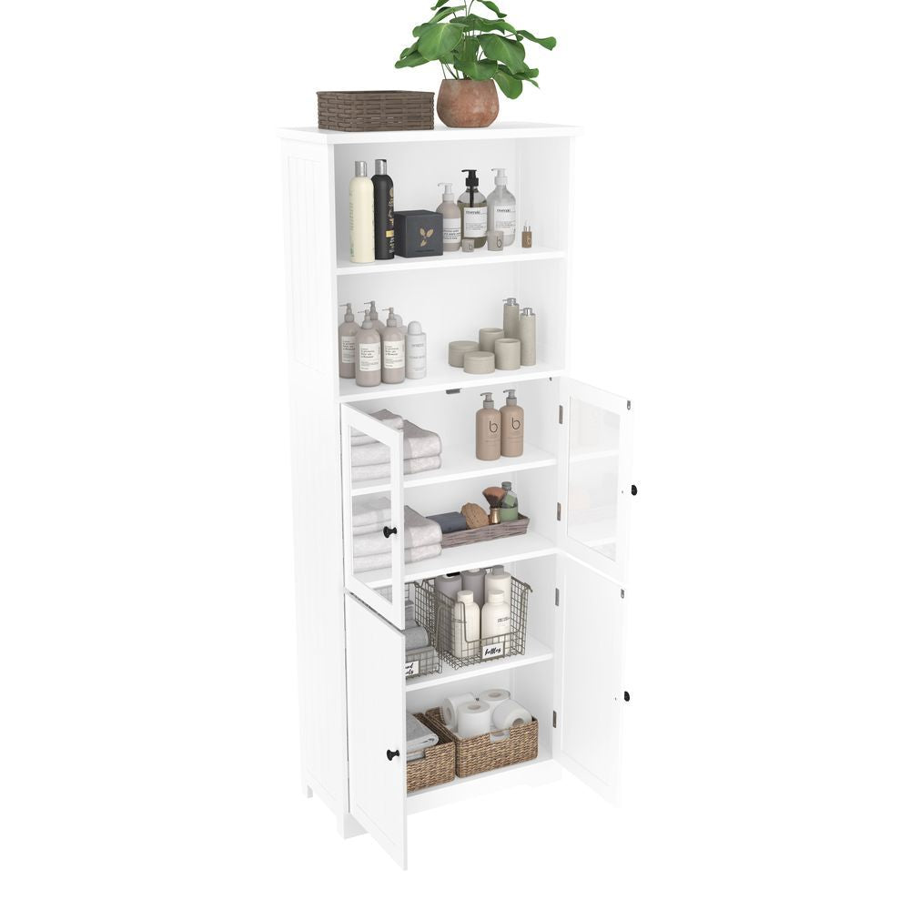 Armadio-Xylo-57.5x28.5x160cm bagno vetro ripiani regolabili