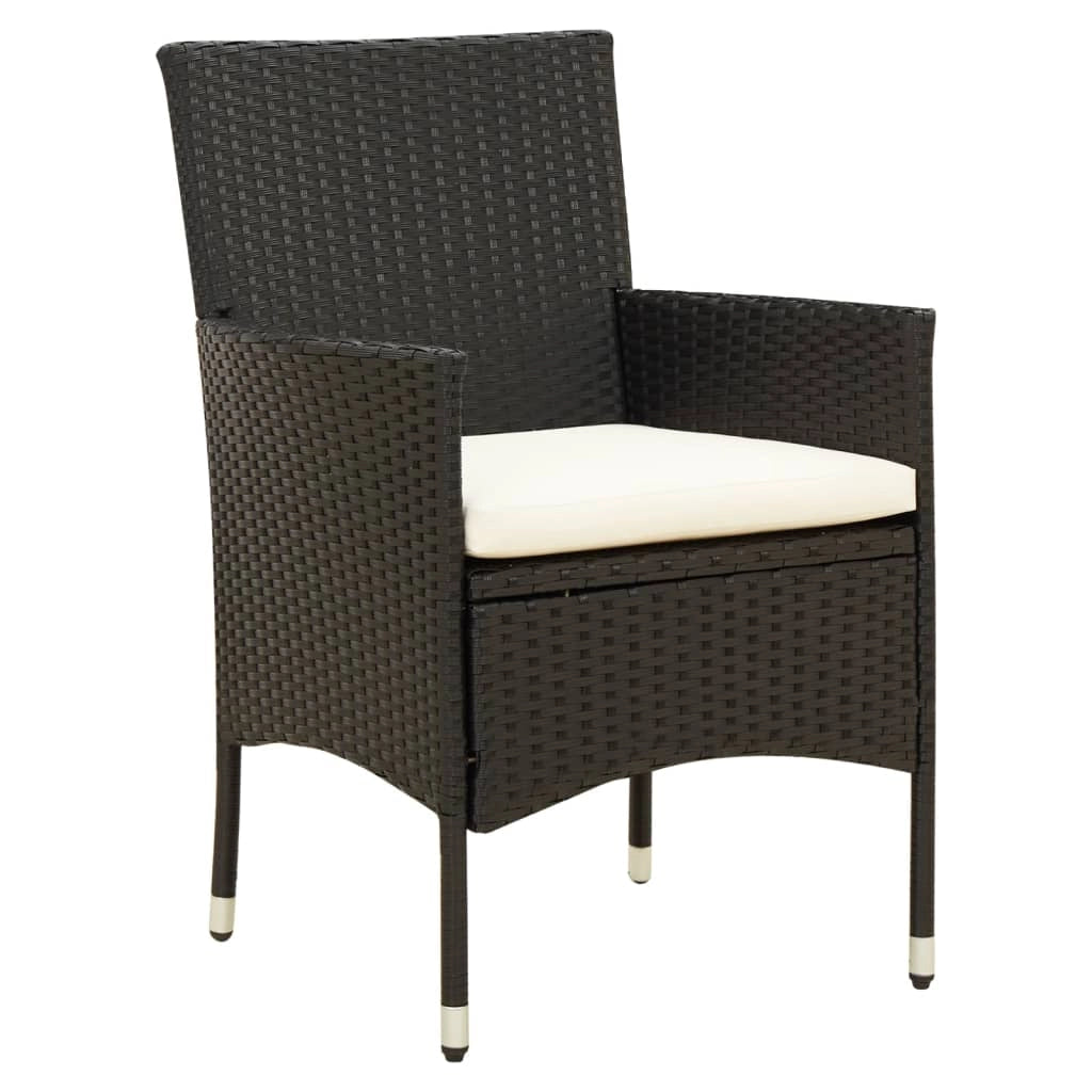 Salotto da esterno in 5 pezzi con cuscini in resina intrecciata nera 02_0014955