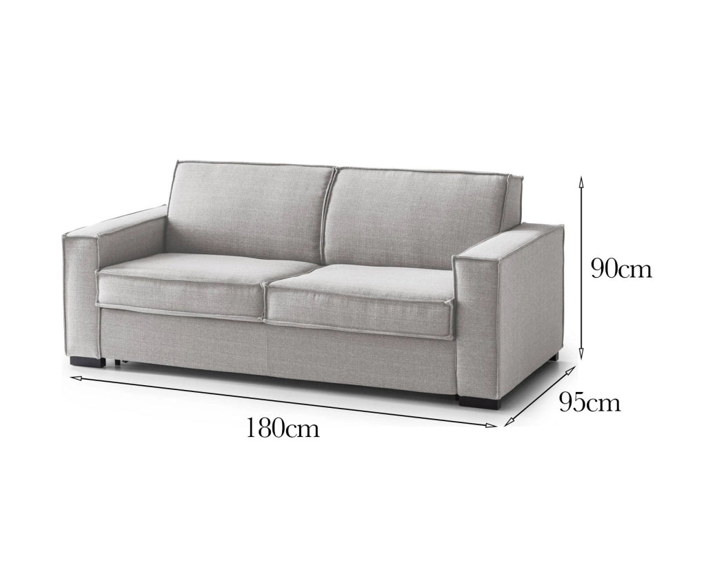 Divano fisso Ayramah, Divano a 2 posti Large, Made in Italy, SofÒ  Soggiorno in tessuto, con Braccioli slim, cm 180x95h90, Grigio