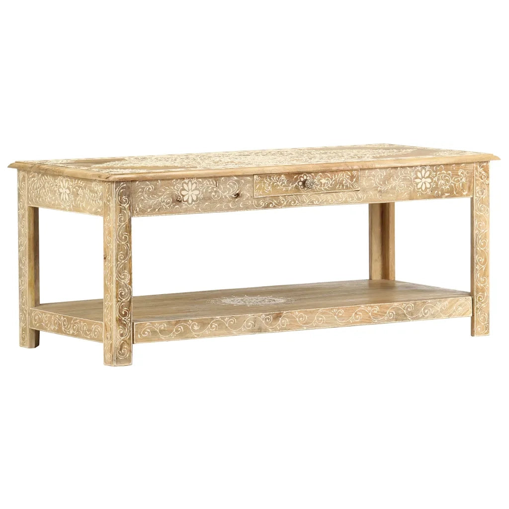 Tavolino da Salotto 110x50x45 cm Mango Massello Dipinto a Mano 286146