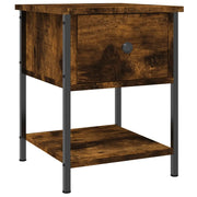 Comodino | Armadio da Notte | Mobiletto da notte Rovere Fumo 34x35,5x45 cm in Legno Multistrato