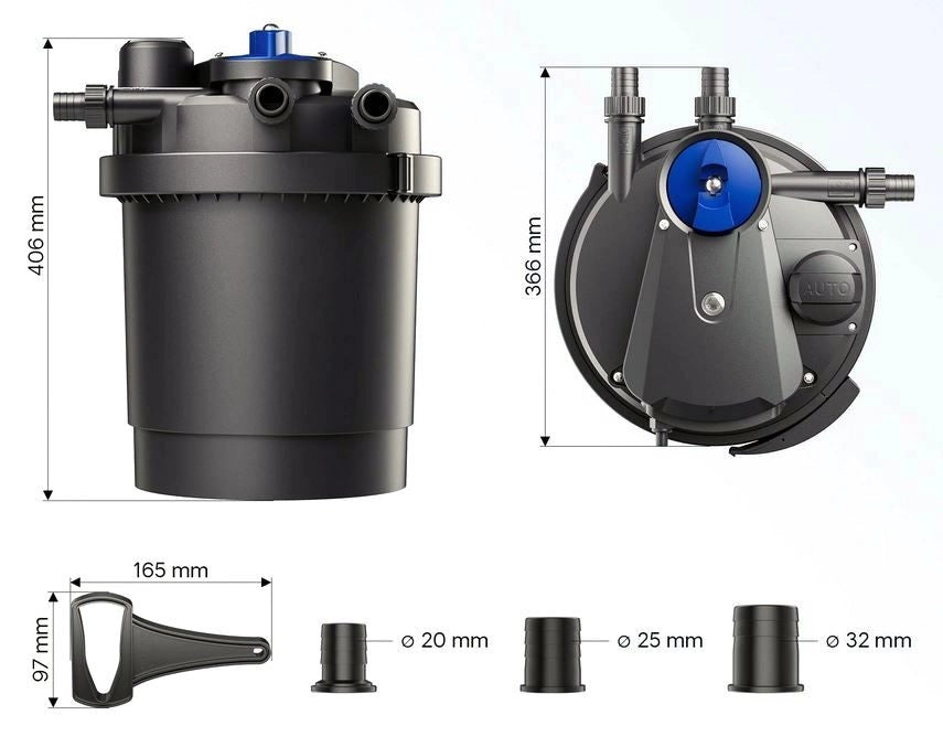 SunSun CPA-2500 - filtro pressurizzato con UV e pulizia automatica per laghetti fino a 6000L