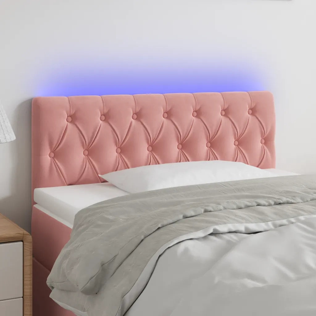 Testiera a LED Rosa 100x7x78/88 cm in Velluto