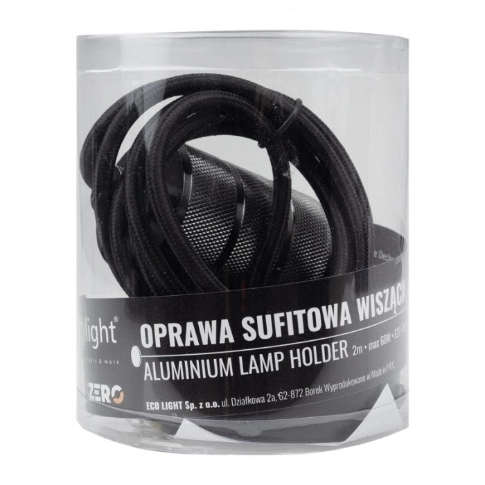 Lampada sospesa industriale tubolare nera 1xE27 Ecolight