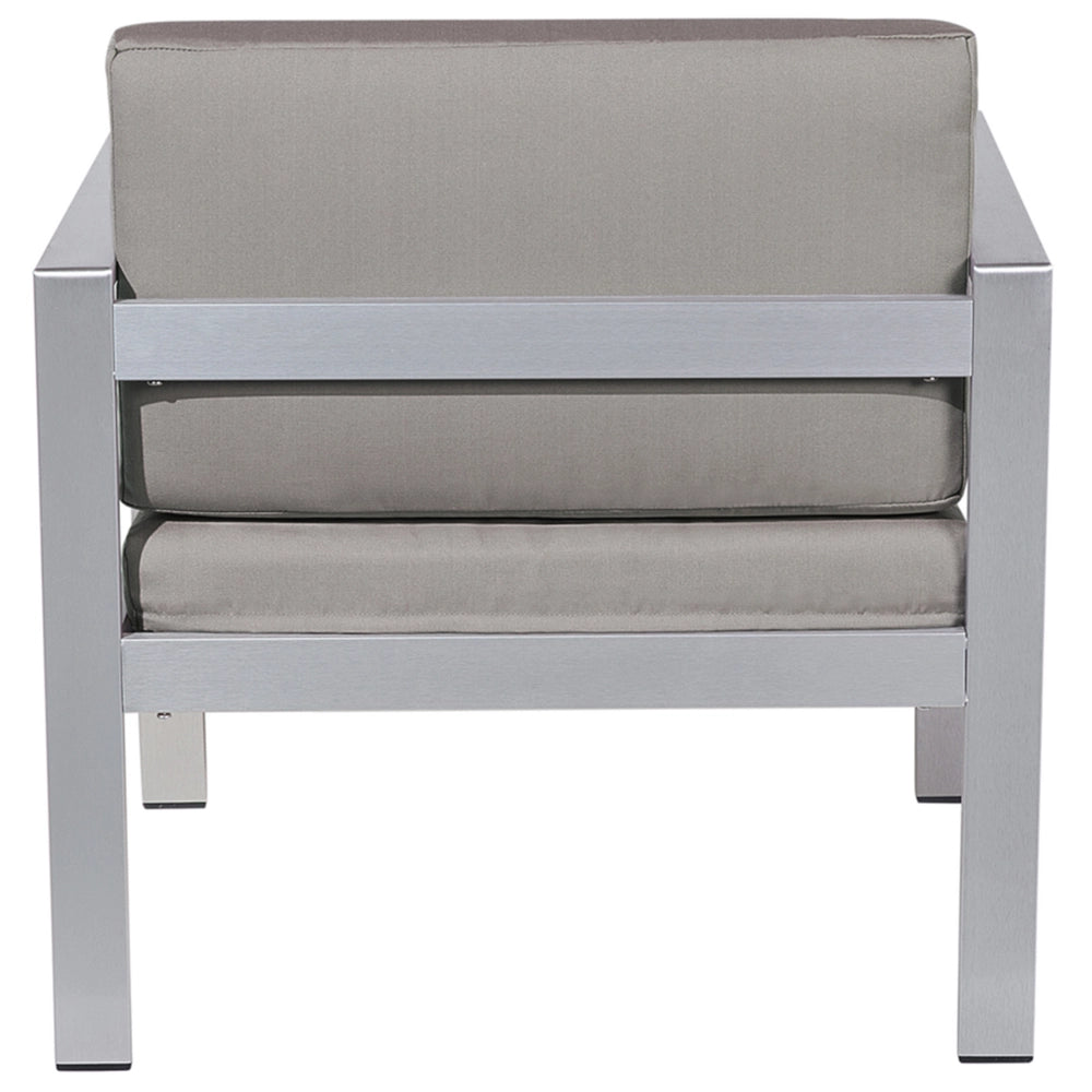 Poltrona da Giardino Struttura in Alluminio Anodizzato Grigio Scuro per Esterno con Cuscini