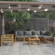 Set Divani da Giardino 7 pz con Cuscini in Massello di Acacia cod mxl 40559