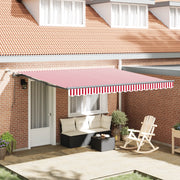 Tenda Retrattile Automatica con Strisce Rosse e Bianche 400x350 cm