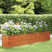 Letto Rialzato da Giardino Ruggine 240x40x45 cm Acciaio Cortencod mxl 129645