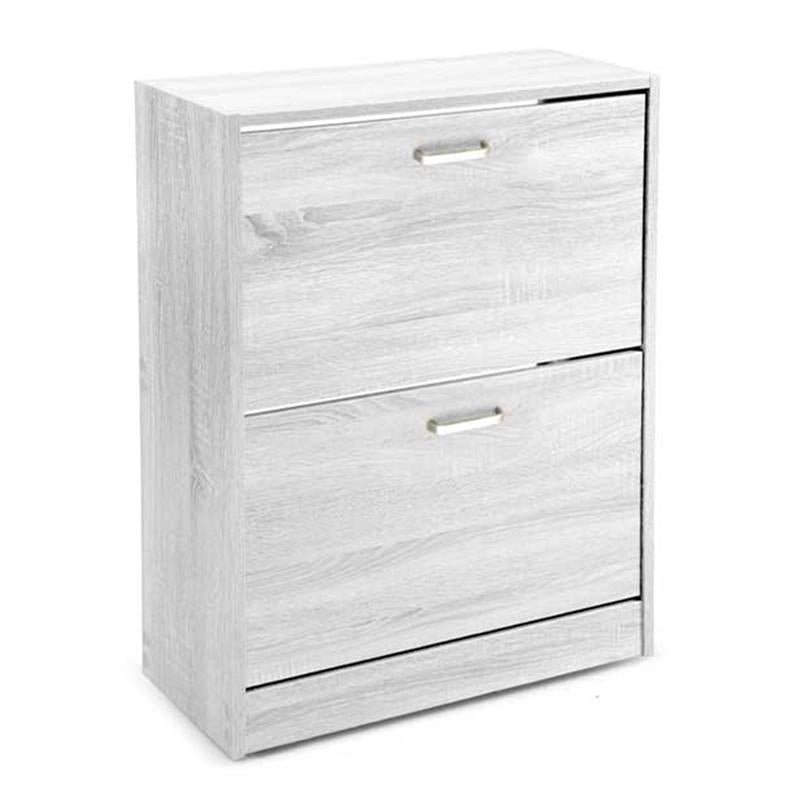 SCARPIERA 2 ANTE IN LEGNO TRUCIOLARE CON MELAMINICO 2 DIVISORI OGNI ANTA BIANCO LEGNO 63 X 24 X 81 CM