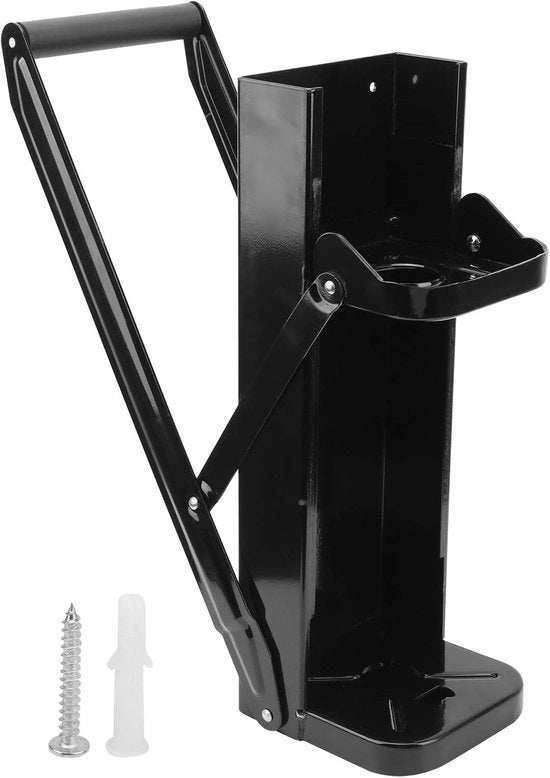 Strumento per schiacciare lattine automatico - Flessi fino a 2,5 litri - Montaggio a parete - Materiale in acciaio - Accessori inclusi - Alta qualità - Strumento per schiacciare lattine