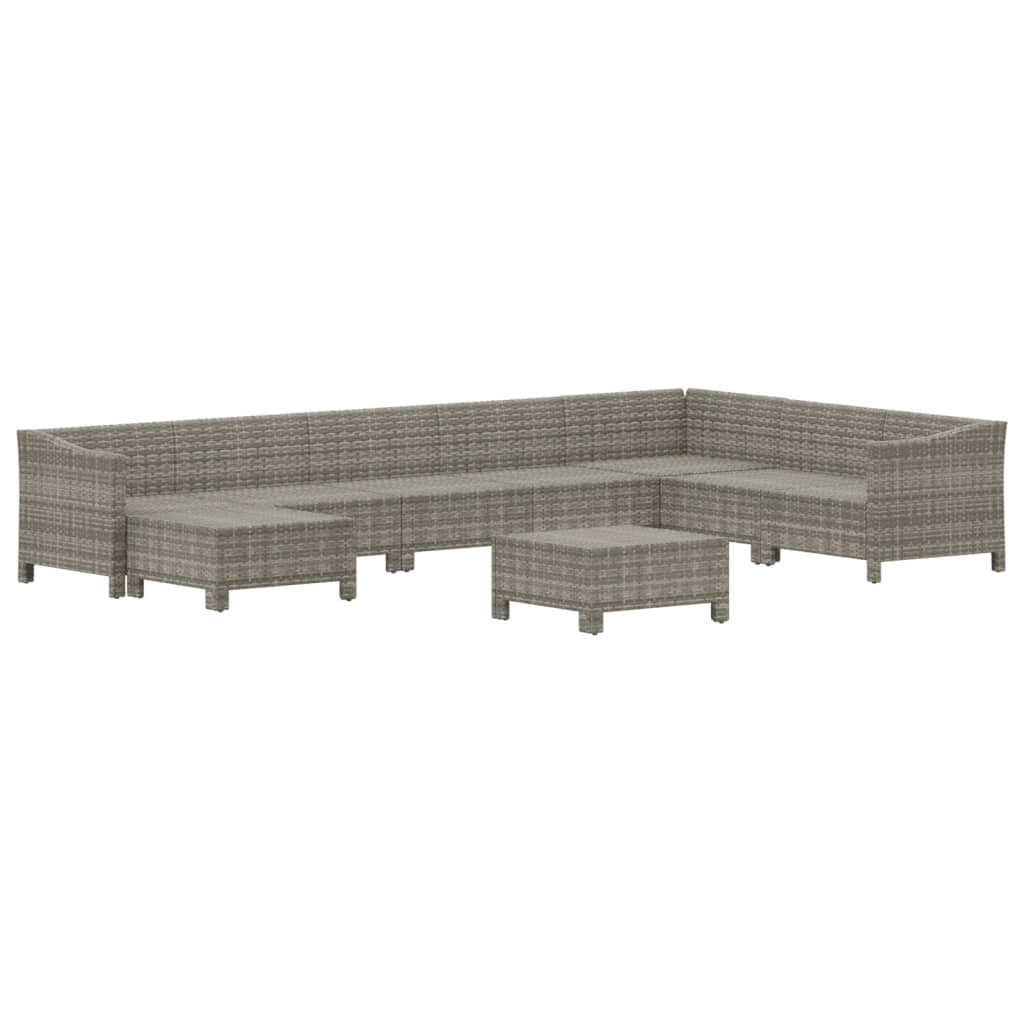 Set di mobili da giardino mobili da esterno 9 pezzi con cuscini resina intrecciata grigia 02_0018007