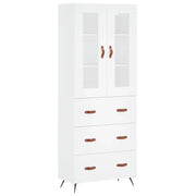 Credenza | Madia | Buffet da pranzo | Armadio da pranzo Bianca 69,5x34x180 cm in Legno Multistrato