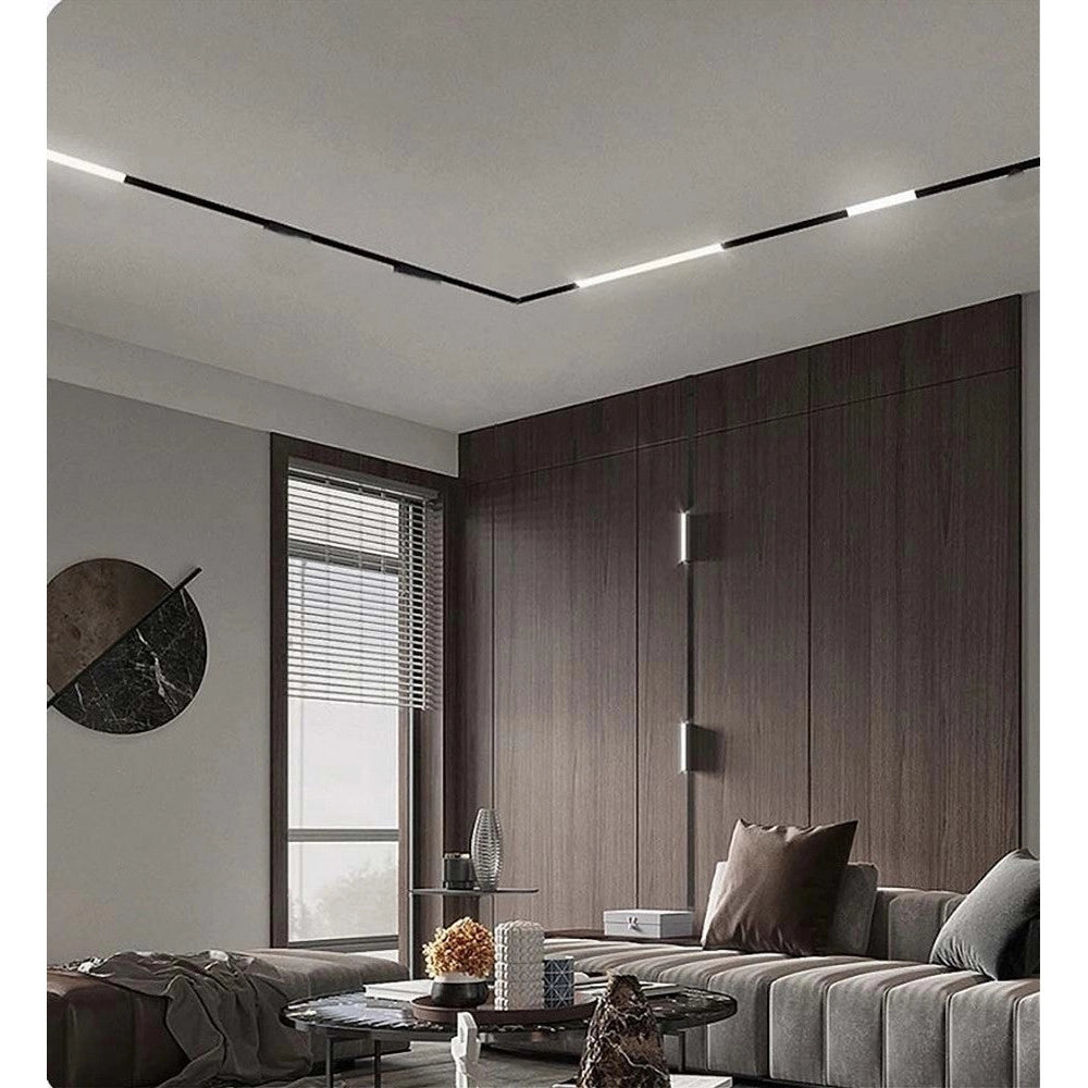 Trade Shop - Faretto Led Lineare Per Binario Track Monofase 20 Watt Orientabile Cct Pst-57-3c - Nero