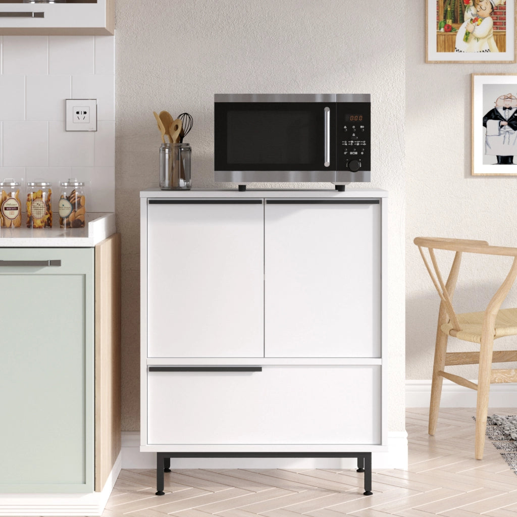 Credenza Vesanto a 3 Ante Mobile da Stoccaggio 91x75x36 cm Bianco [en.casa]