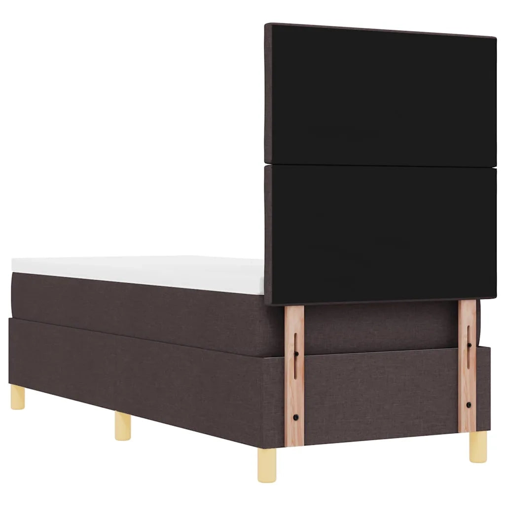 Letto a Sorgente LED Marrone Scuro 80 x 200 cm Tessuto 3343134