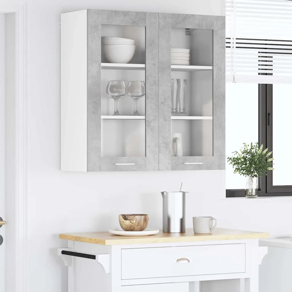 Armadio pensile con porta Grigio cemento 80 x 31 x 80 cm 884325