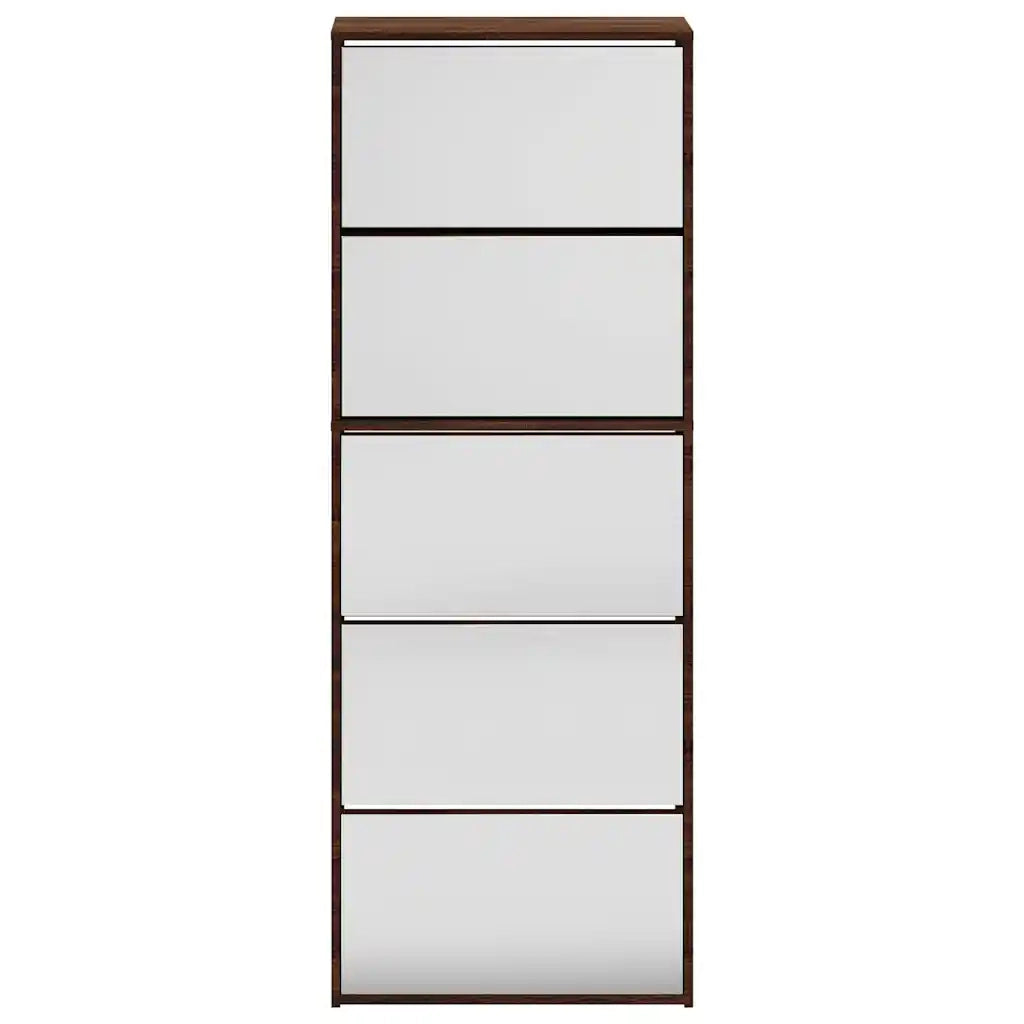 Scarpiera con Specchio a 5 Livelli Rovere Marrone 63x17x169,5cm 3228285