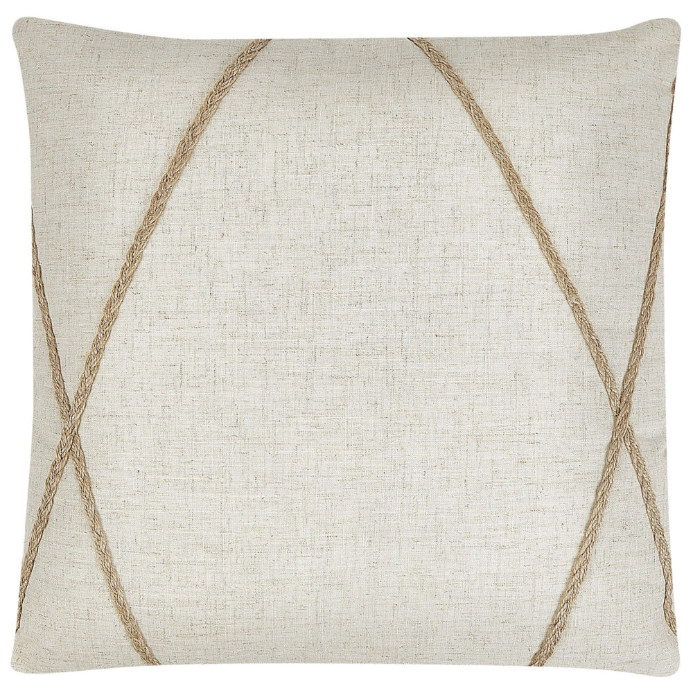Set di 2 cuscini motivo geometrico in iuta 45 x 45 cm beige moderno