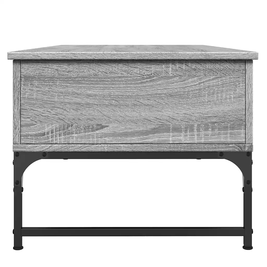 Tavolino Salotto-Tavolino da soggiorno-Tavolo Grigio Sonoma 100x50x40cm Multistrato Metallo