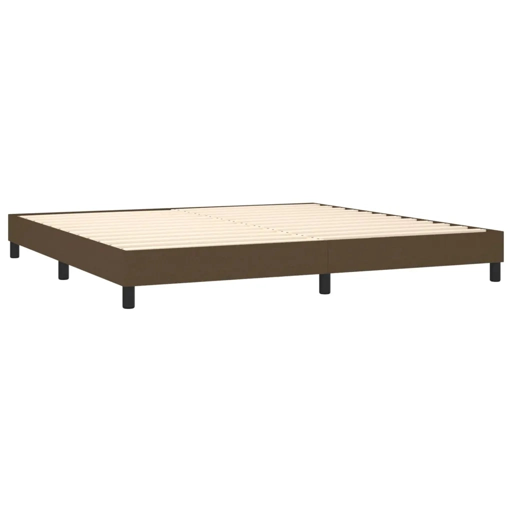 Giroletto a Molle con Materasso Marrone Scuro 160x200cm Tessuto